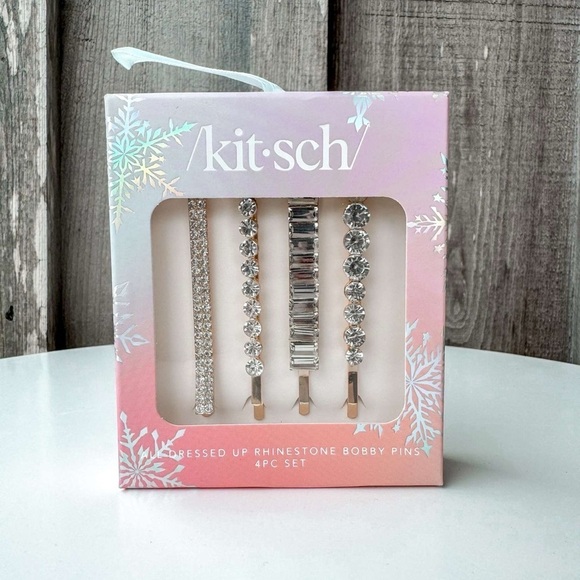Holiday All Dressed up Rhinestone Bobby Pins 4pc Set - Picture 1 of 3